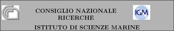 \begin{boxedminipage}[t]{\linewidth}
\vspace{0.25cm}
\begin{minipage}[b]{0.10\...
...eries\large ISTITUTO DI SCIENZE MARINE \\ \end{minipage}\par
\end{boxedminipage}