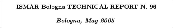 \begin{boxedminipage}[h]{\linewidth}
\centering
\vspace{02.00mm} \large {\text...
...rge {\textit{\textbf{Bologna, May 2005}}}
\vspace{02.00mm}
\end{boxedminipage}