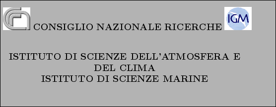 \begin{boxedminipage}[t]{\linewidth}
\vspace{0.2cm}
\begin{minipage}[b]{0.10\l...
...arge ISTITUTO DI SCIENZE MARINE
\end{minipage} \vspace{1cm}
\end{boxedminipage}