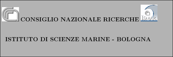 \begin{boxedminipage}[t]{\linewidth}
\vspace{0.2cm}
\begin{minipage}[b]{0.10\l...
...UTO DI SCIENZE MARINE - BOLOGNA
\end{minipage} \vspace{1cm}
\end{boxedminipage}